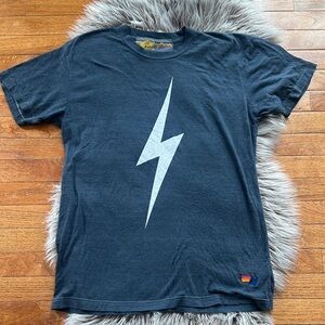 Aviator Nation Charcoal Tee with Lightning Bolt